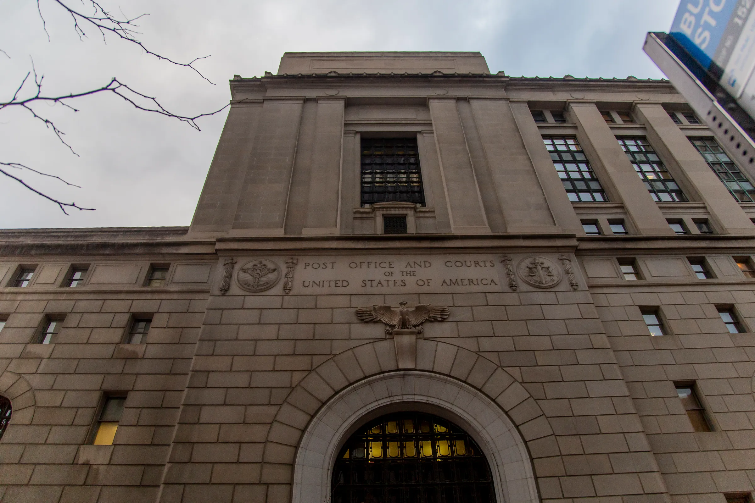 A view of the Joseph F. Weis Jr. U.S. Courthouse, Downtown, photographed Friday, Dec. 16, 2022. (Alexandra Wimley/Pittsburgh Union Progress)